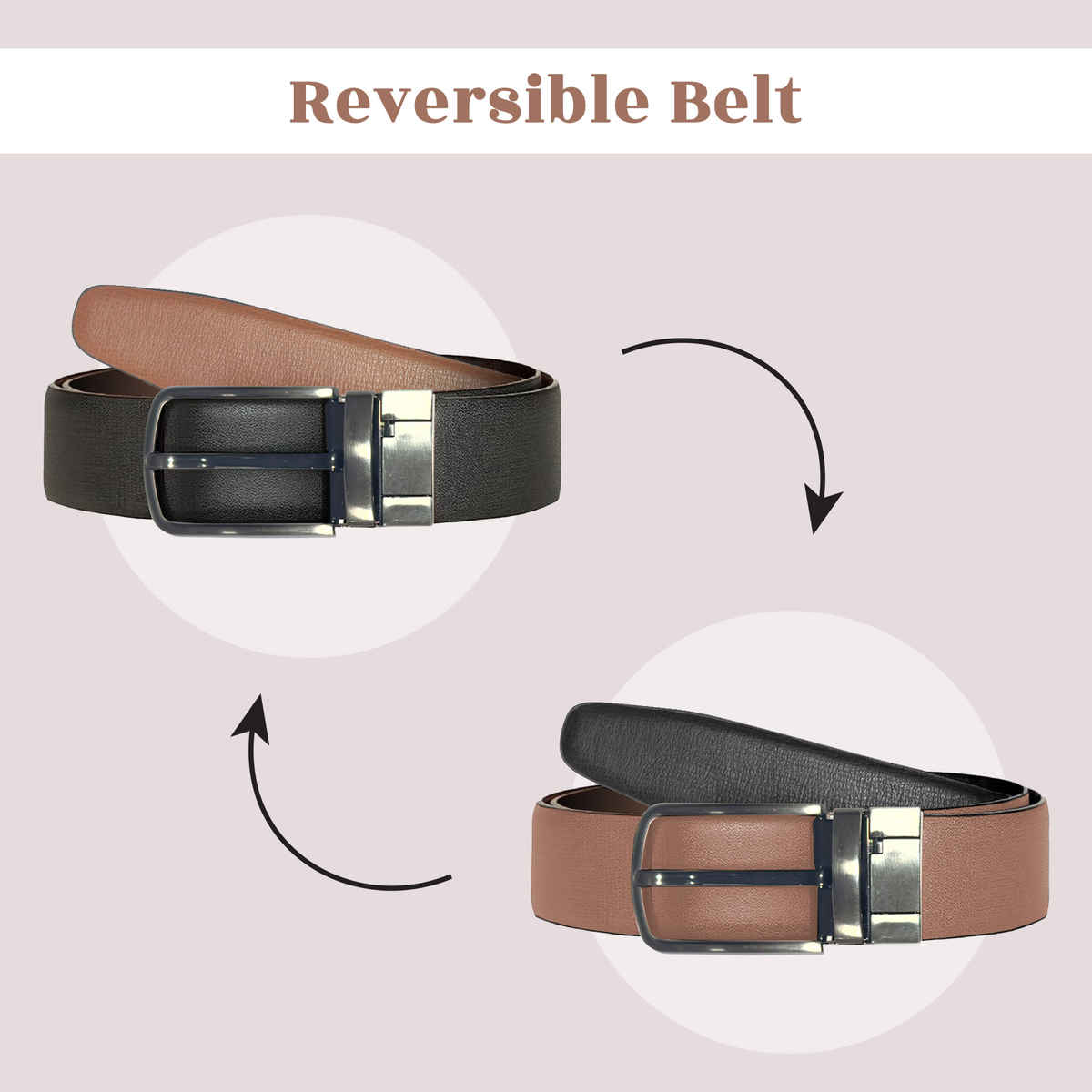 Freecultr Men's Leather Reversible Belt