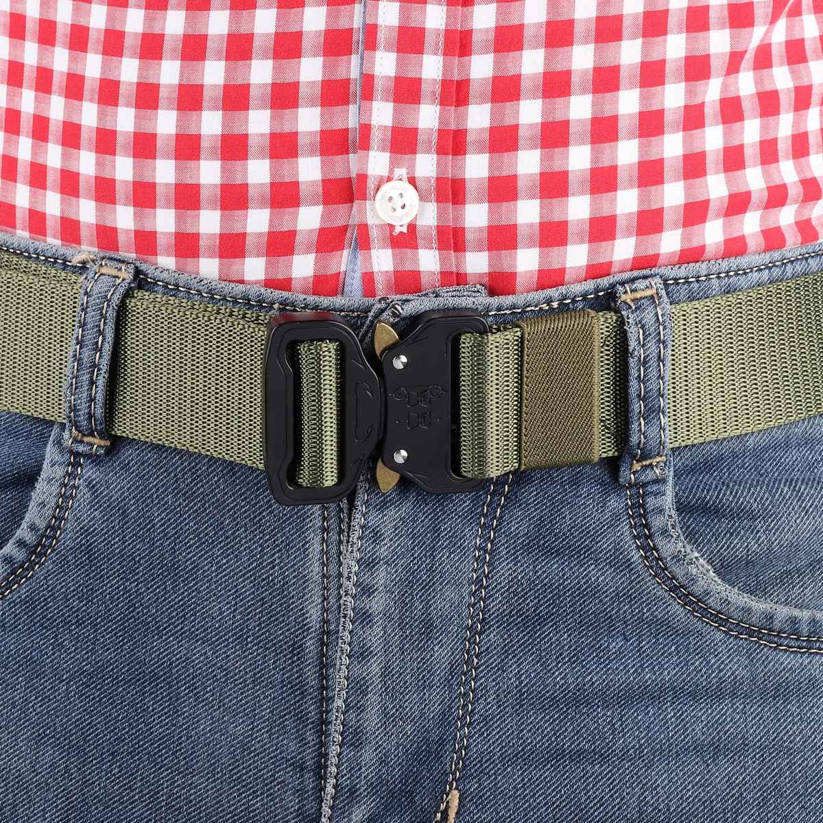 Zoro Men's Solid Nylon Belt | Green - Free Size