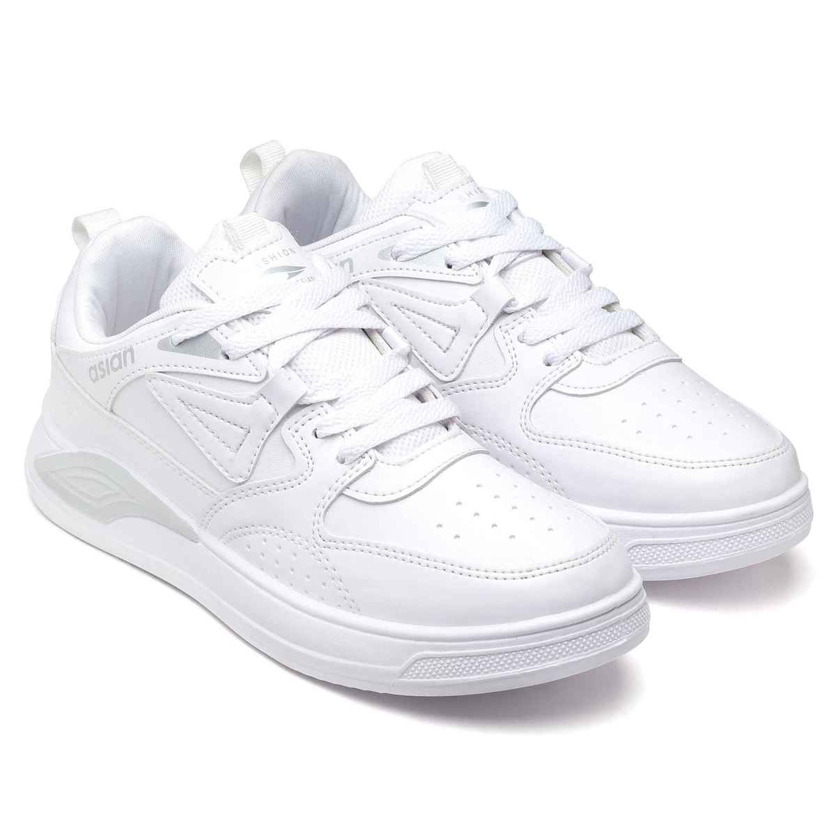 Asian Men s Moscow-01 Full White Sneakers | UK-10
