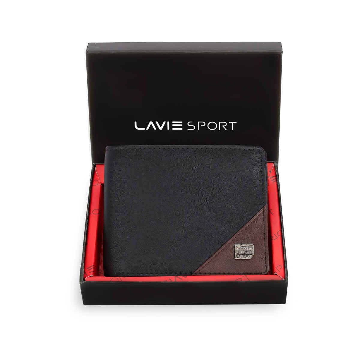 Lavie Sport Men's Solid Artificial Leather Bi-Fold Wallet | Black - One Size