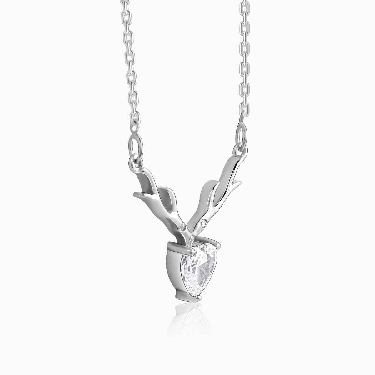 Giva Anushka Sharma Silver Deer Heart Necklace