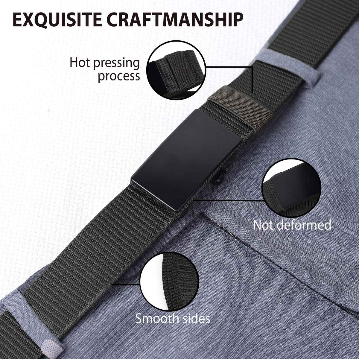 Zoro Men's Solid Woven Fabric Belt | Black - Free Size