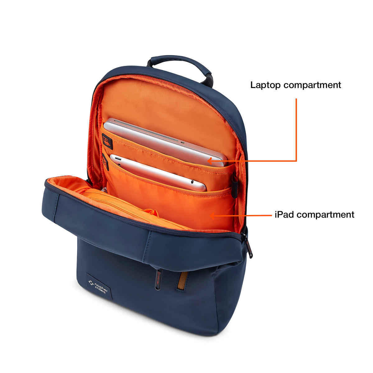 Nasher Miles Tribeca Premium Polyurethane Laptop Backpack | Navy Blue - 17 L