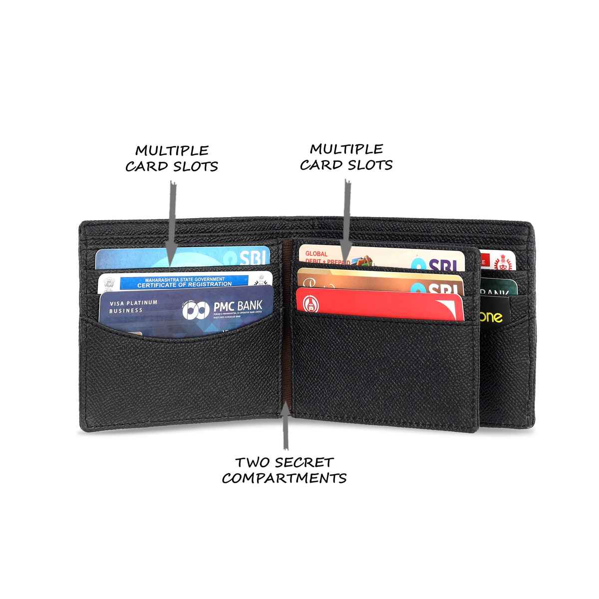 Lavie Sport Men's Solid Artificial Leather Bi-Fold Wallet | Black - Free Size