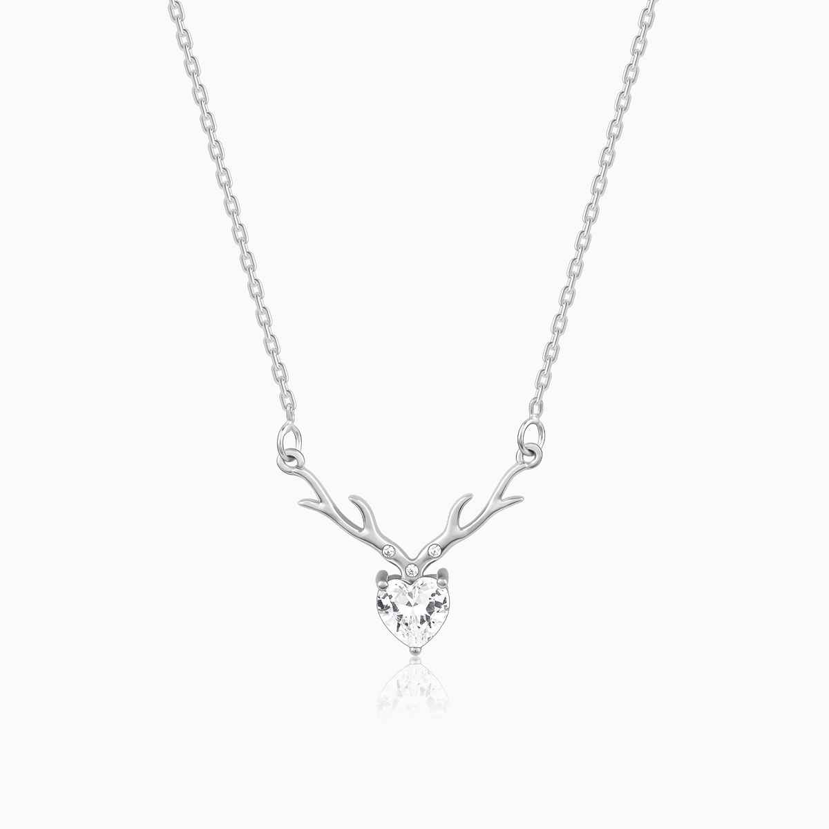 Giva Anushka Sharma Silver Deer Heart Necklace