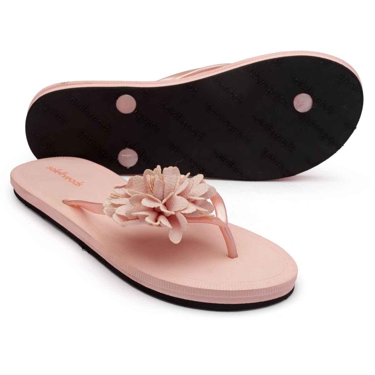 Solethreads Floret Powder Pink Flip-Flops & Slippers for Women | Size - India-UK 6