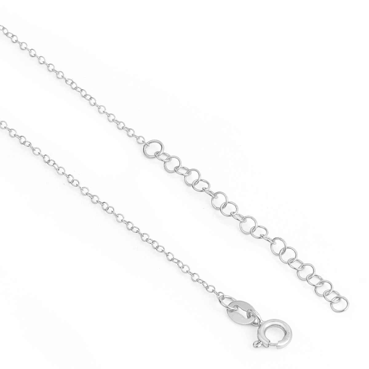 Zavya Pearl Rhodium Plated 925 Sterling Silver Pendant Necklace