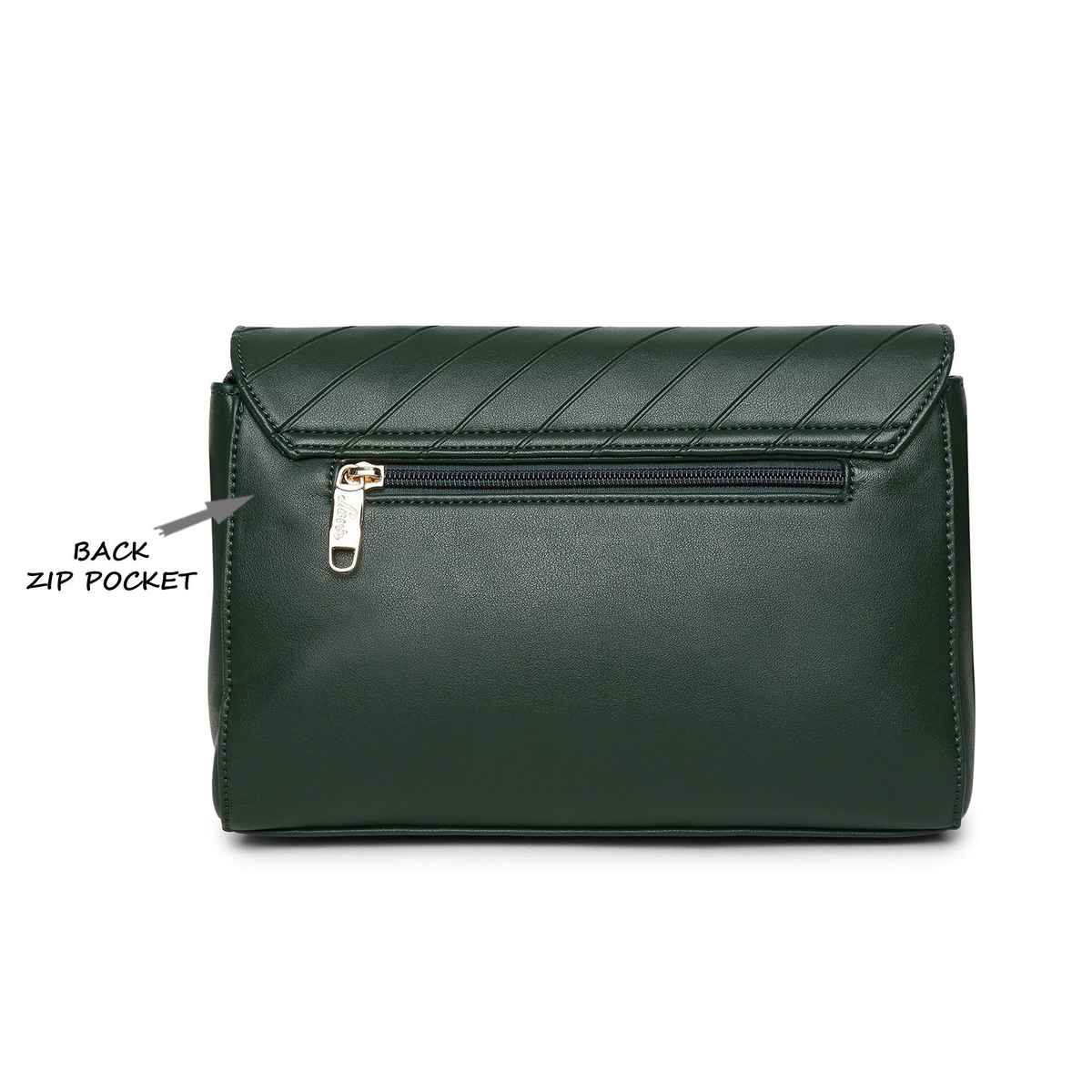 Lavie Women's Becca Polyester Sling Bag | Small | Dark Green