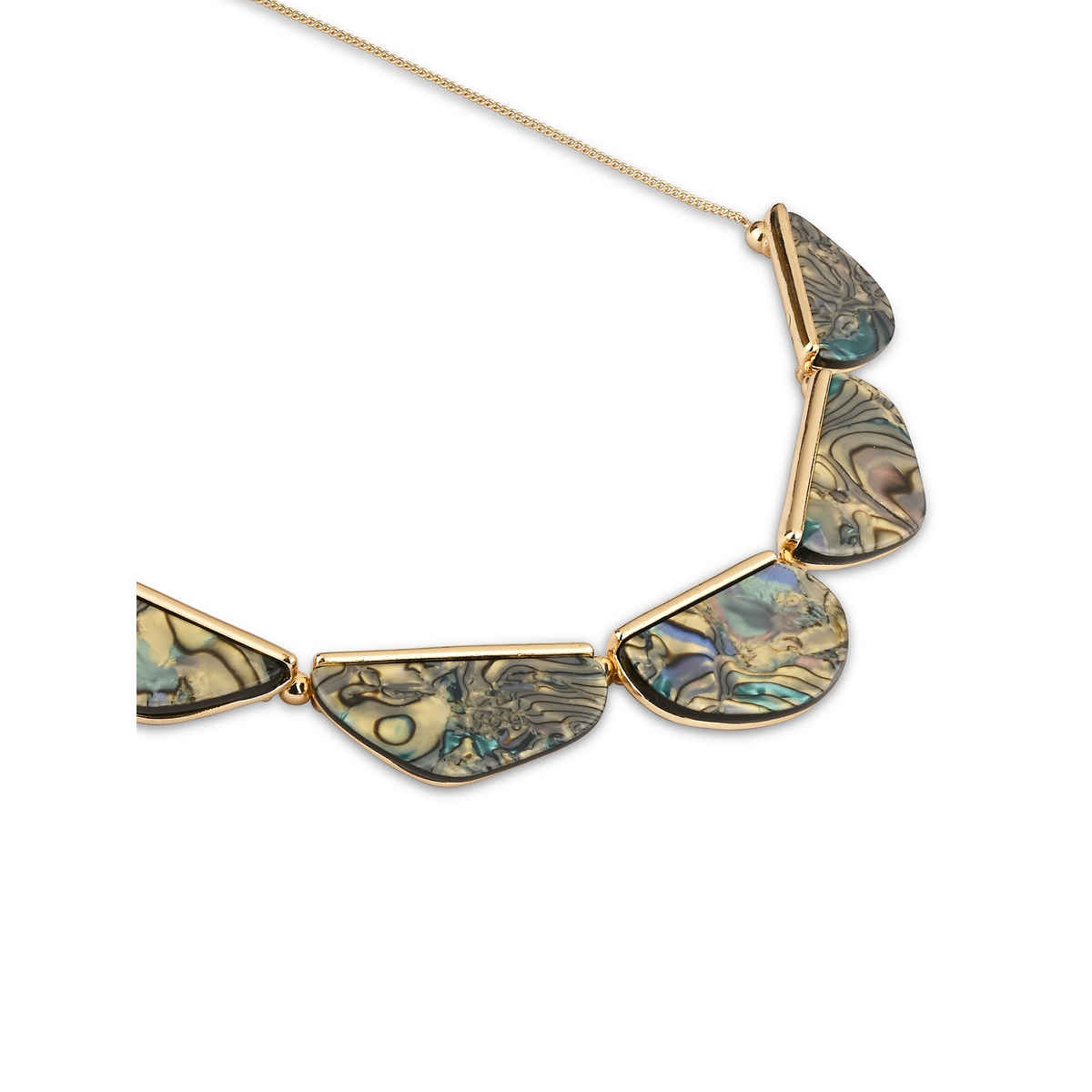 Accessorize London Women's Gold Mother Of Pearl Semi Circle Necklace - Grey