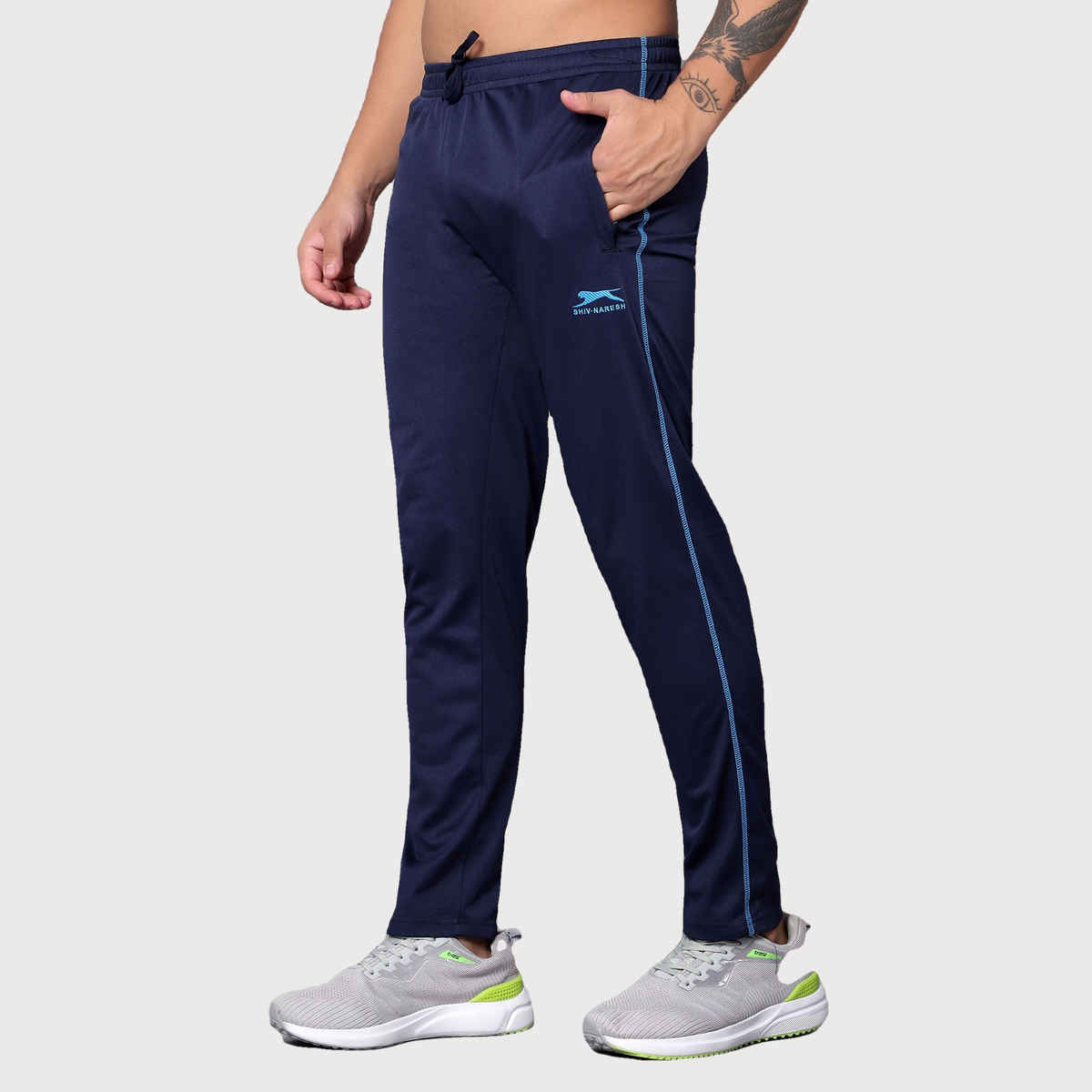 Shiv Naresh Men's Trackpant | 592 - Navy-Cyan | M