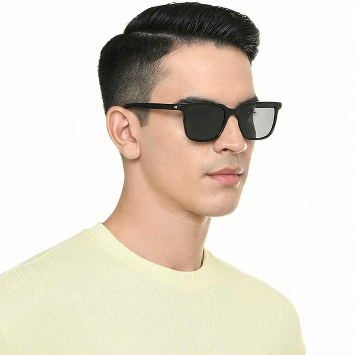 John Jacobs By Lenskart Unisex Solid Acetate Wayfarer Sunglasses | Black - Extra Wide