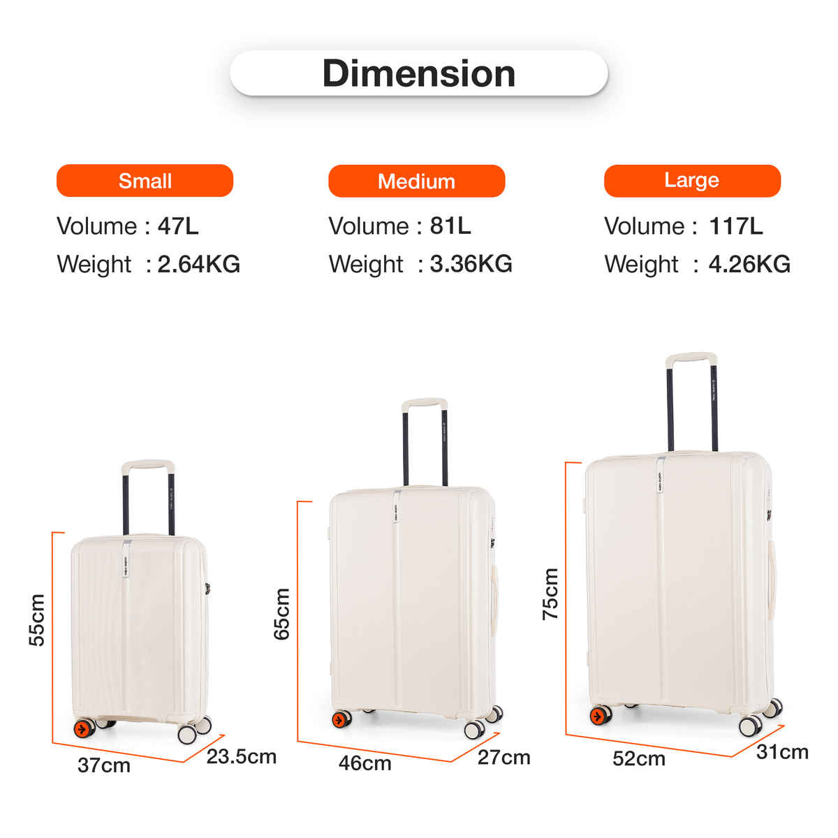 Nasher Miles The Line Cabin Hard-Sided Polypropylene Luggage 20 Inch-55 cm Trolley Bag - White