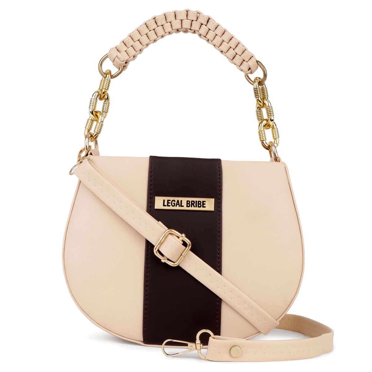 Legal Bribe Women's Knitted Handle Sling Bag | LB1966 | Brown