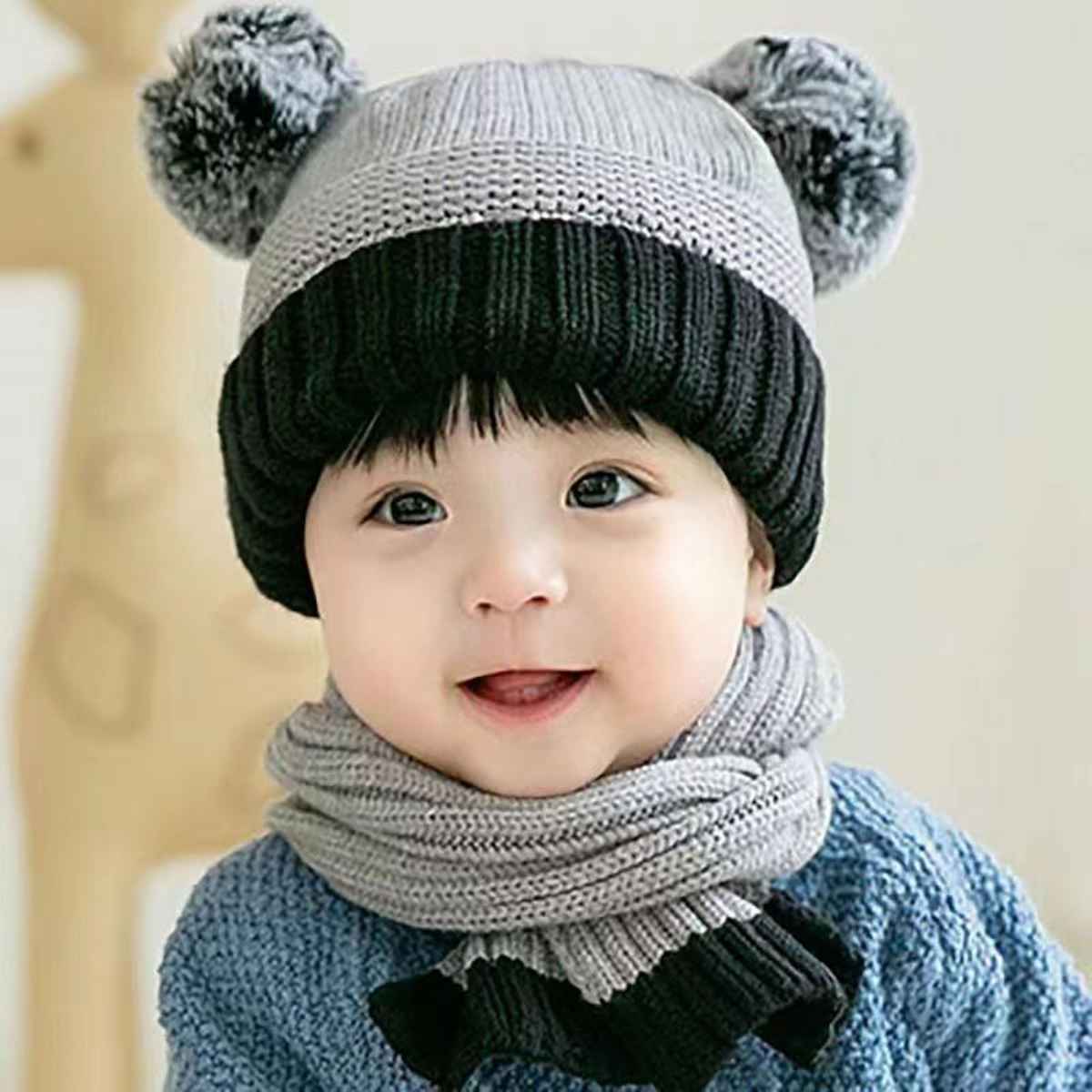 Fabseasons Unisex Solid Acrylic Beanie | Grey | 6 months - 3 years