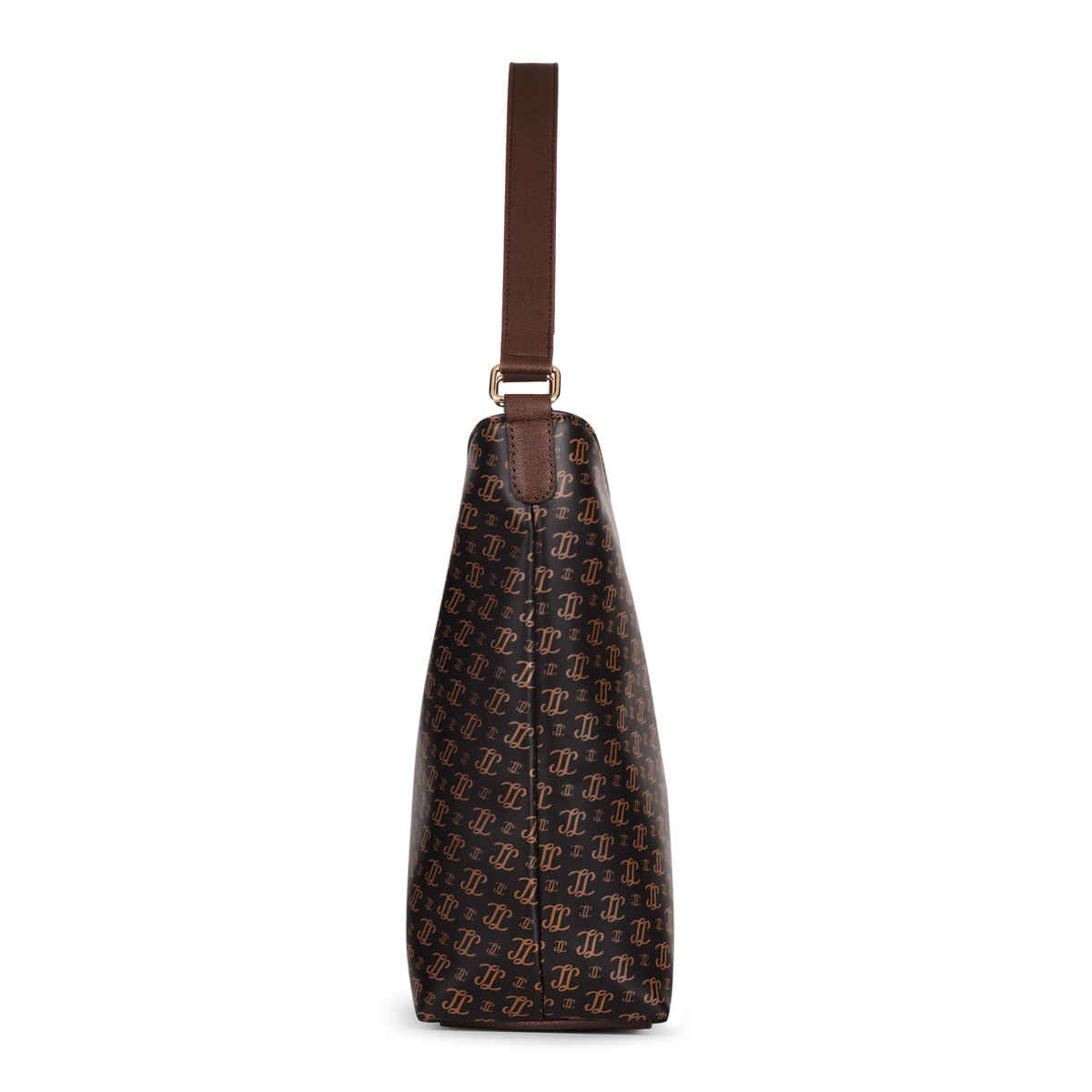 Lavie Women's Portia Monogram LL Print Hobo Handbag for | Shoulder Bag | Choco