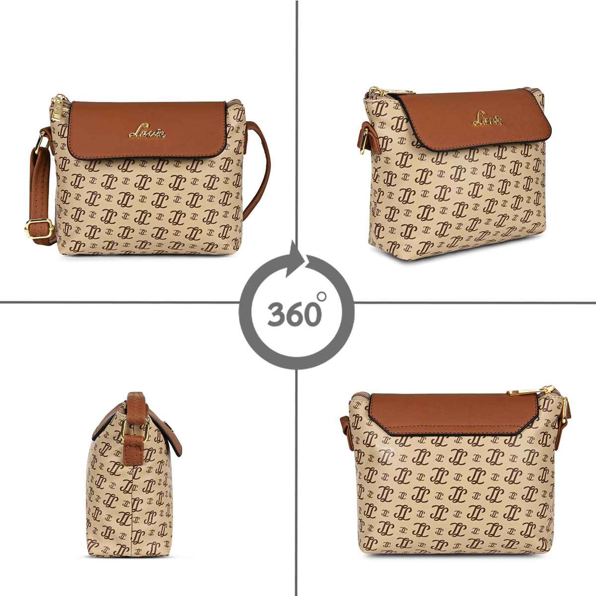 Lavie Women's Mono Ll Rio Flap Crossbody Sling Bag | Ladies Purse Handbag | Taupe