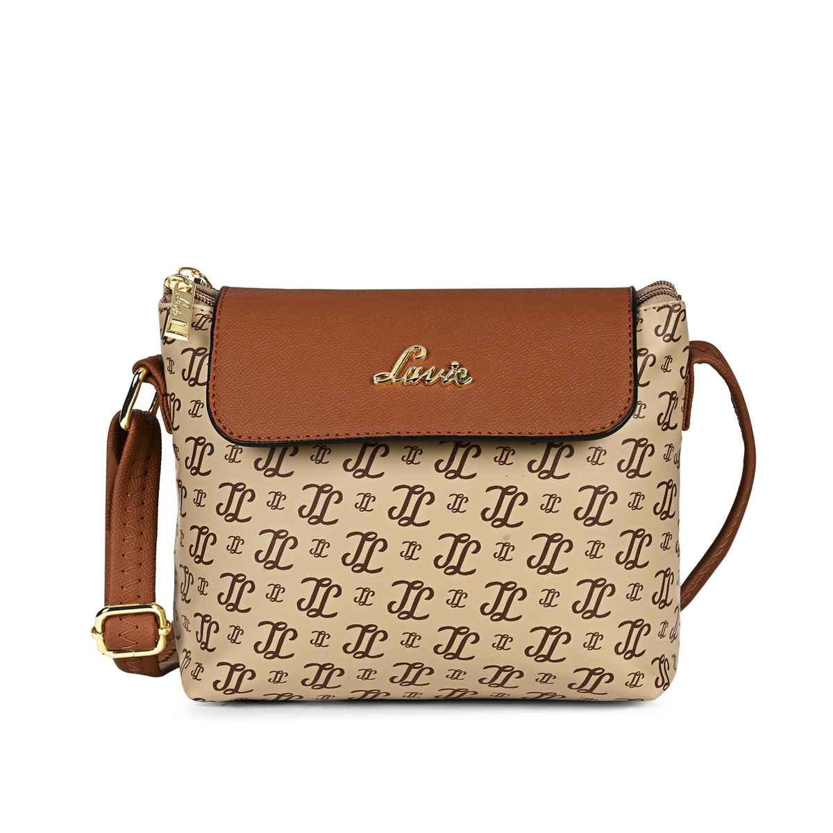 Lavie Women's Mono Ll Rio Flap Crossbody Sling Bag | Ladies Purse Handbag | Taupe