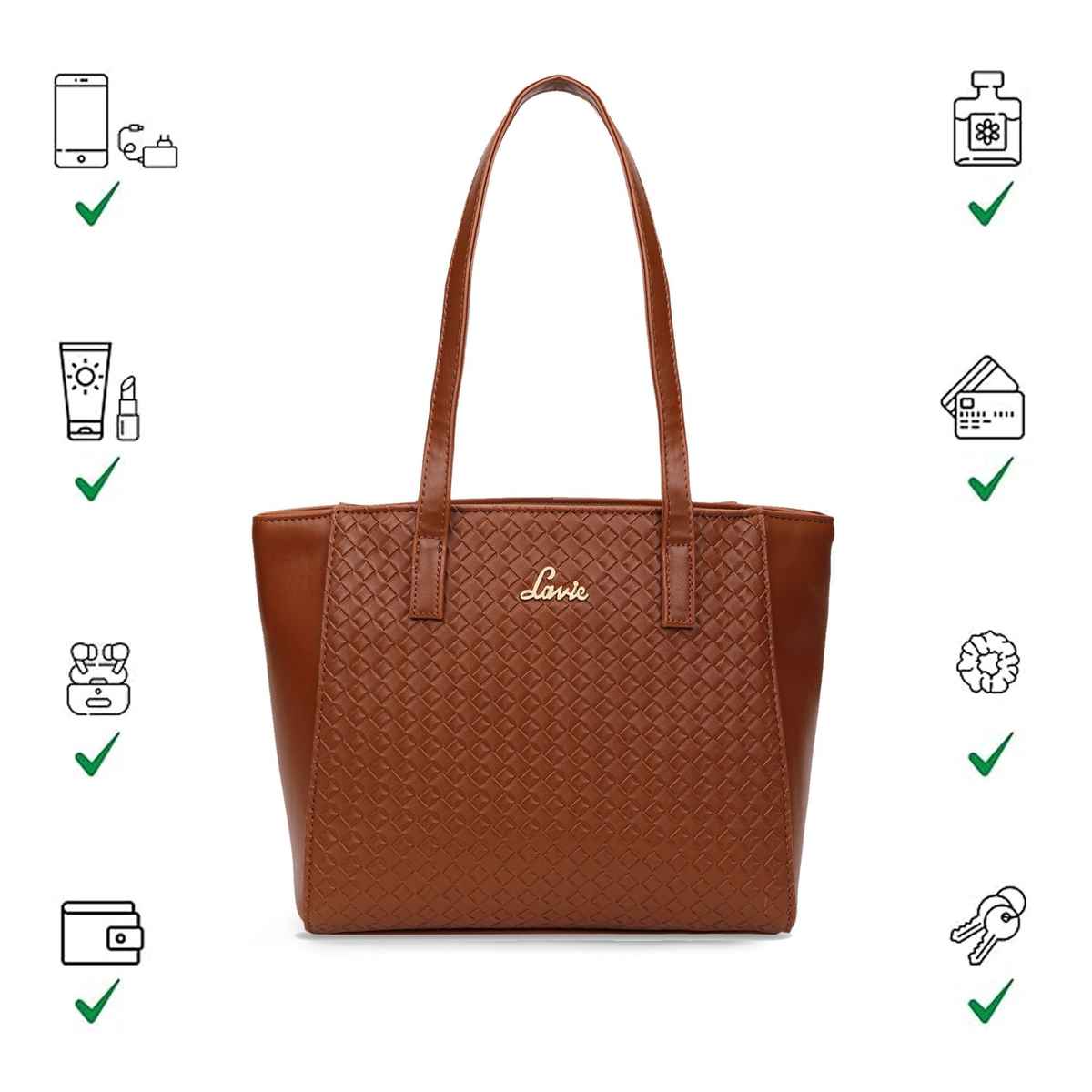 Lavie Women's Bottega Betty Tote Handbag | Tote Bag For Work | Ladies purse | Shoulder Bag | Tan