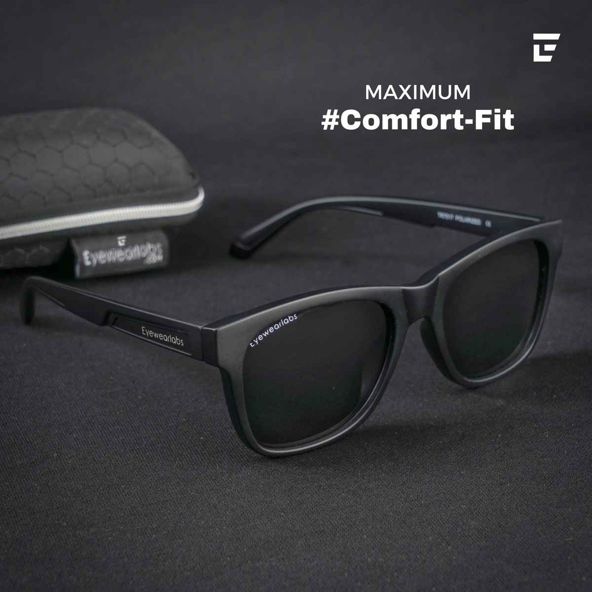 Eyewearlabs Men Sunglassses Gravity Matte Black Square