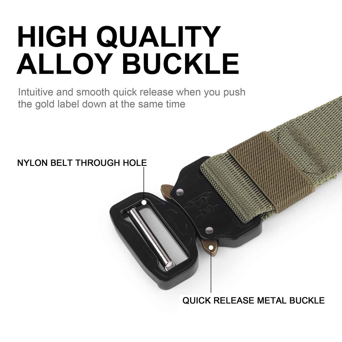 Zoro Men's Solid Nylon Belt | Green - Free Size