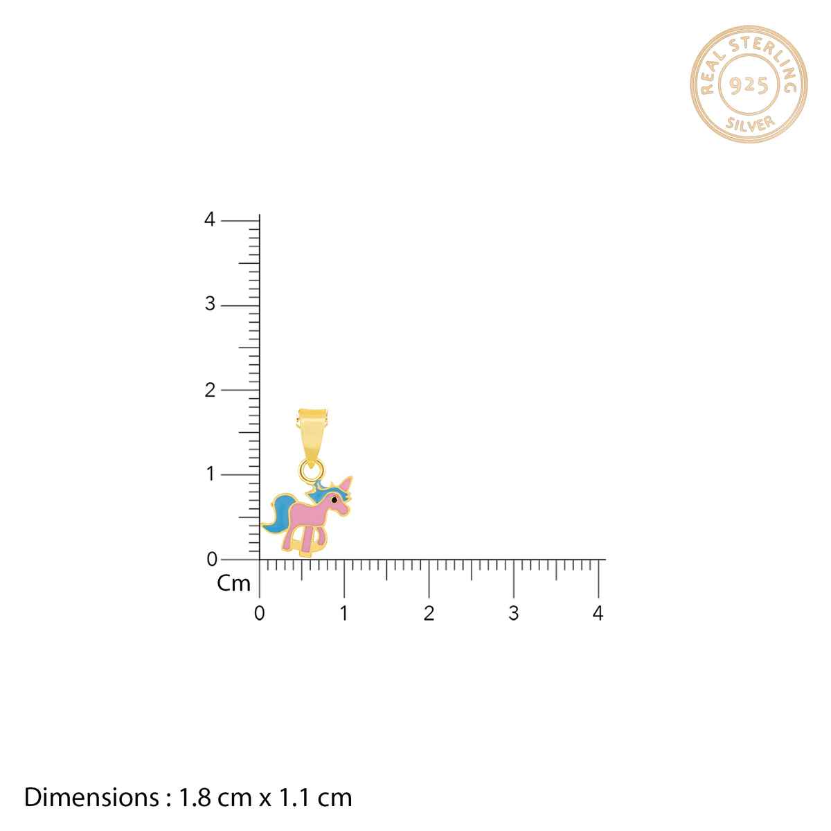 Giva Golden Pie Unicorn Kids Pendant with Link Chain (7-10 yrs) | PD0621