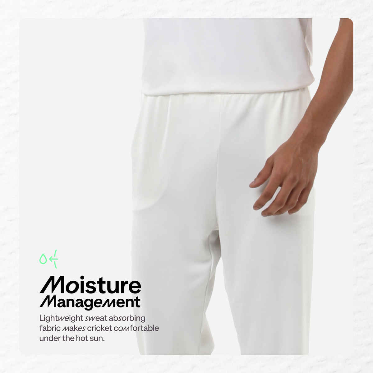 Decathlon | FLX Men's Cricket White Trousers - 2XL