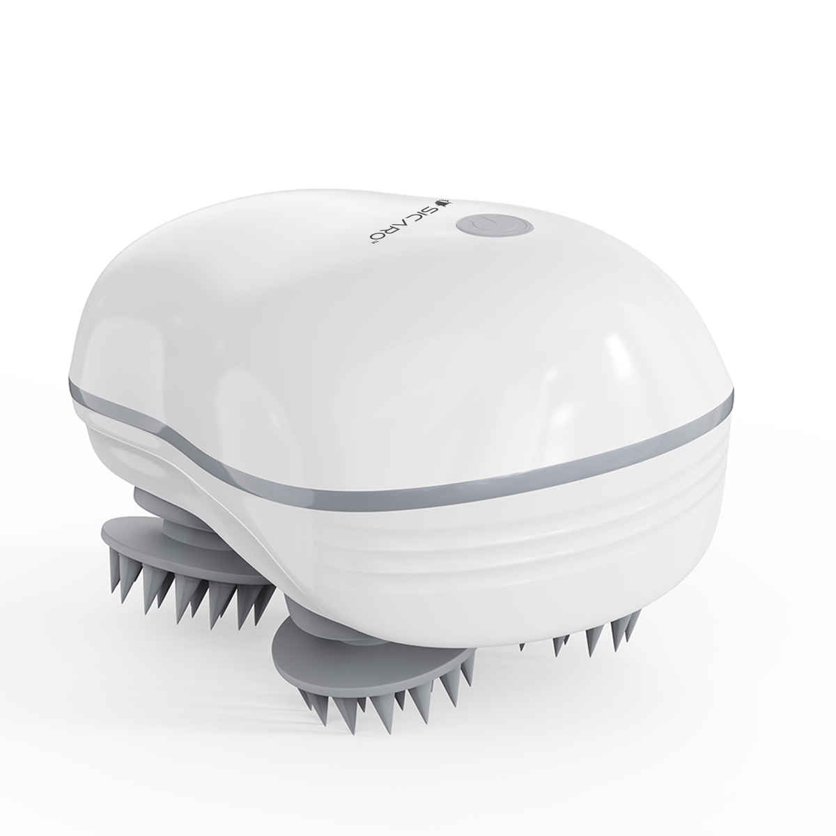 Sicaro RP202 Relax Pro Rechargeable Scalp and Body Massager | 360 Degree Deep Massage Bristles | White