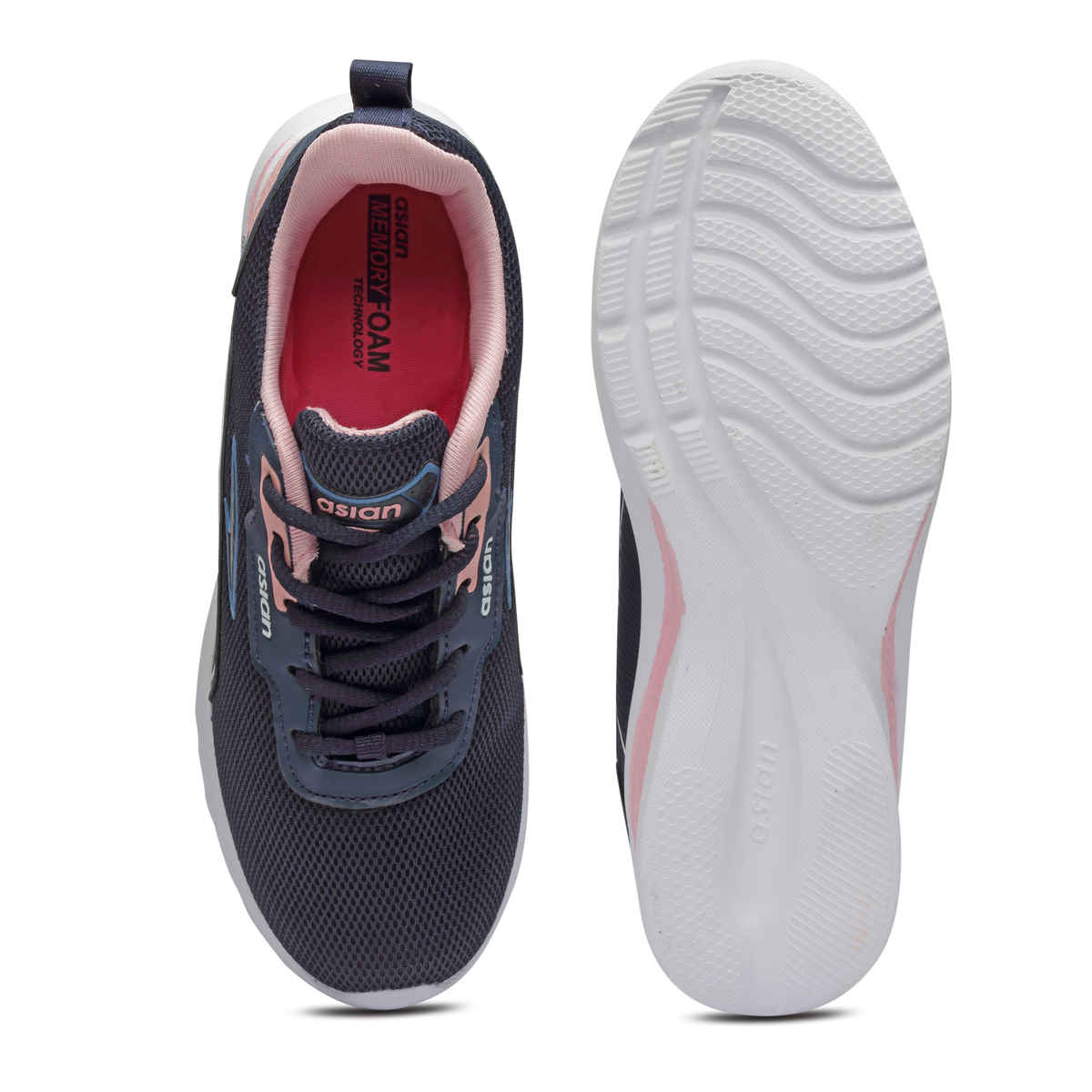 Asian Women's Lace up Sports Shoes | FIREFLY-08 | Navy | UK 7