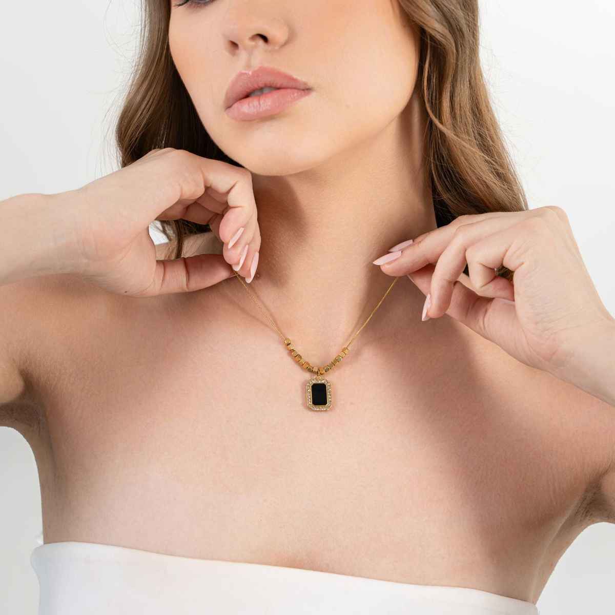 ZAISHA 18K Gold Plated Clavicle Gemstone Bar Necklace | Birthday | Anniversary | Valentines gift