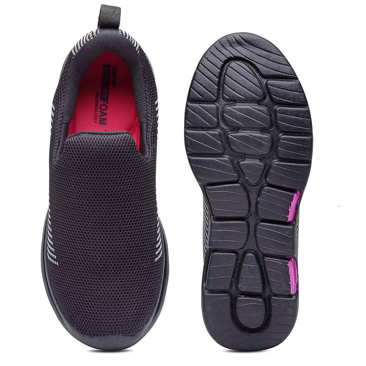 Asian Women s Firefly-111 Black Pink Slipon Shoes | UK-7
