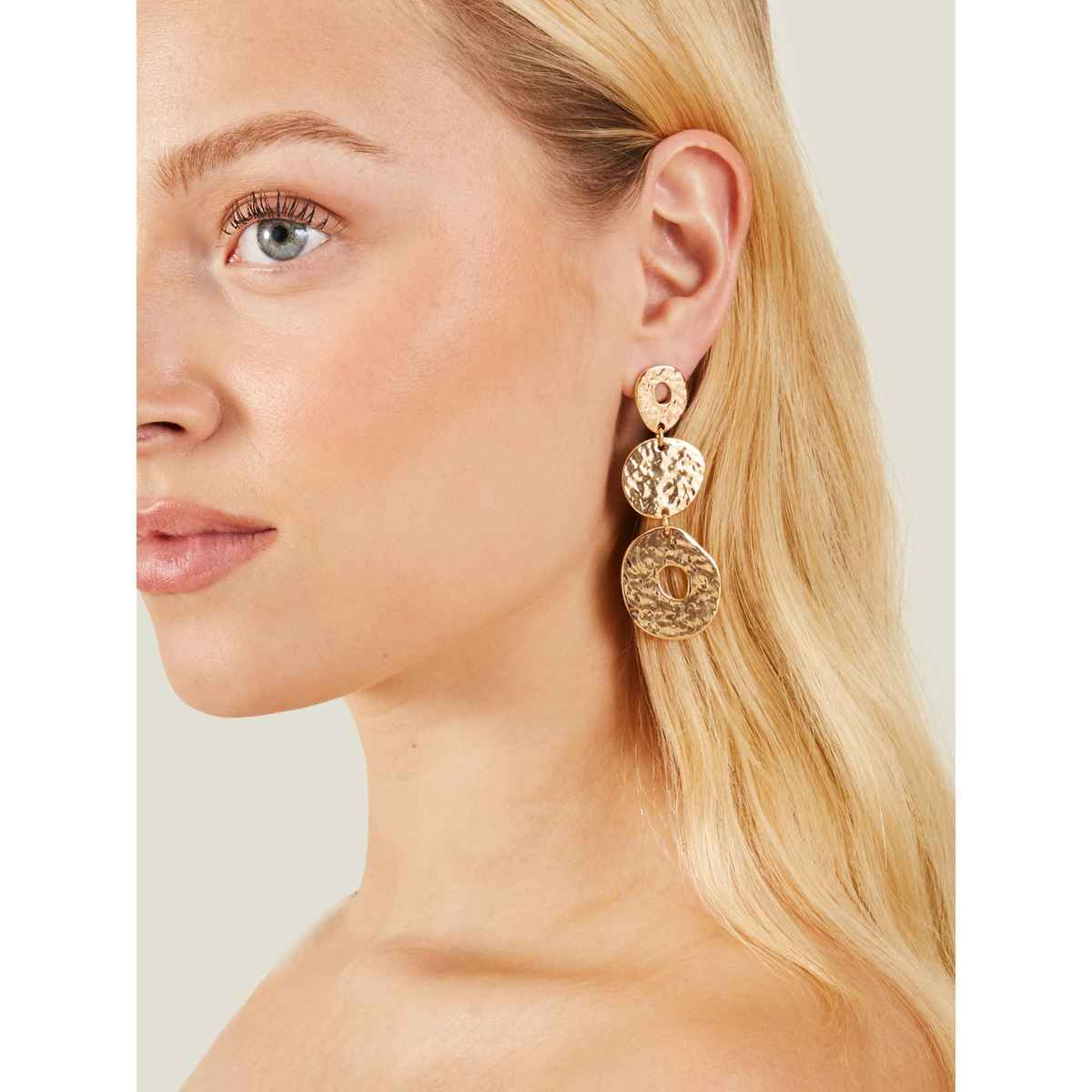 Accessorize London Women's Gold Triple Circle Hoop Earrings - Gold