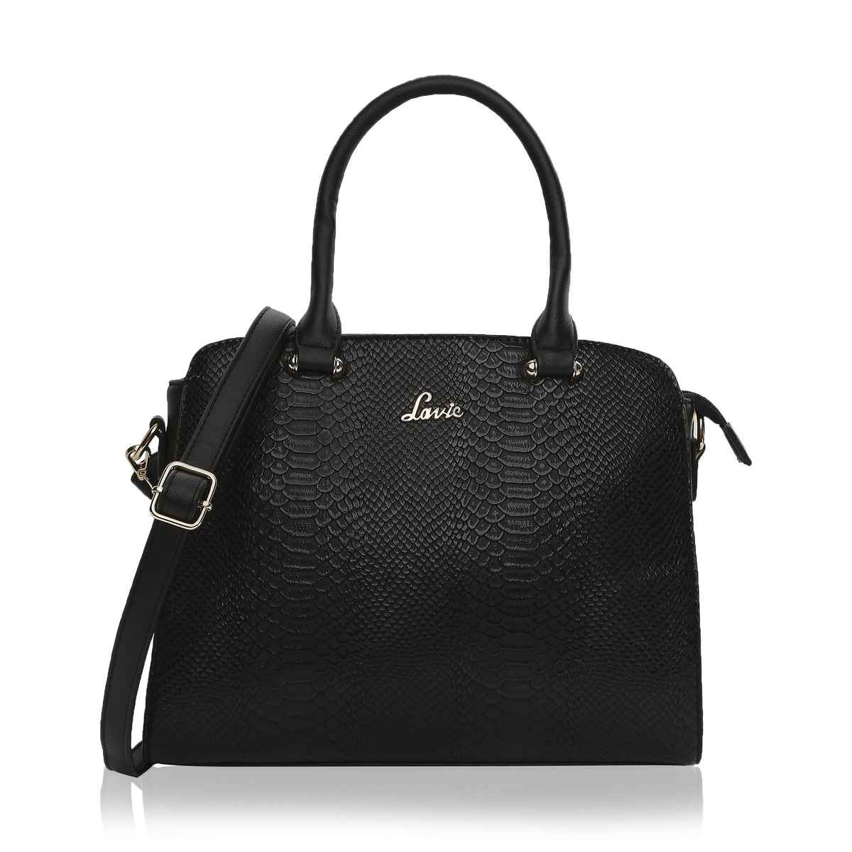 Lavie Women's Ushycroc Satchel Handbag | Satchel Bag for Work | Ladies purse | Shoulder Bag | Black