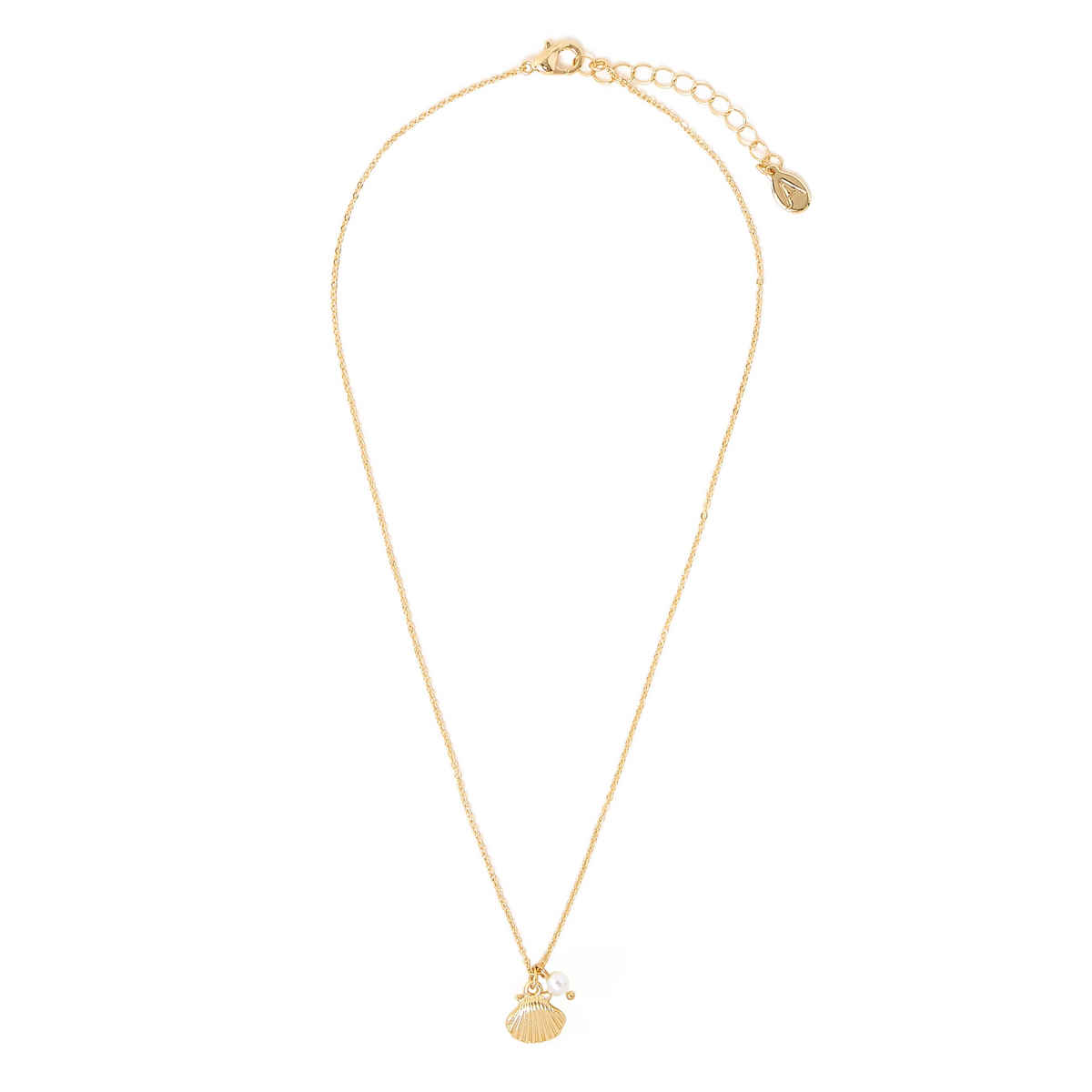 Accessorize London Women Gold Pearly Shell Pendant Necklace