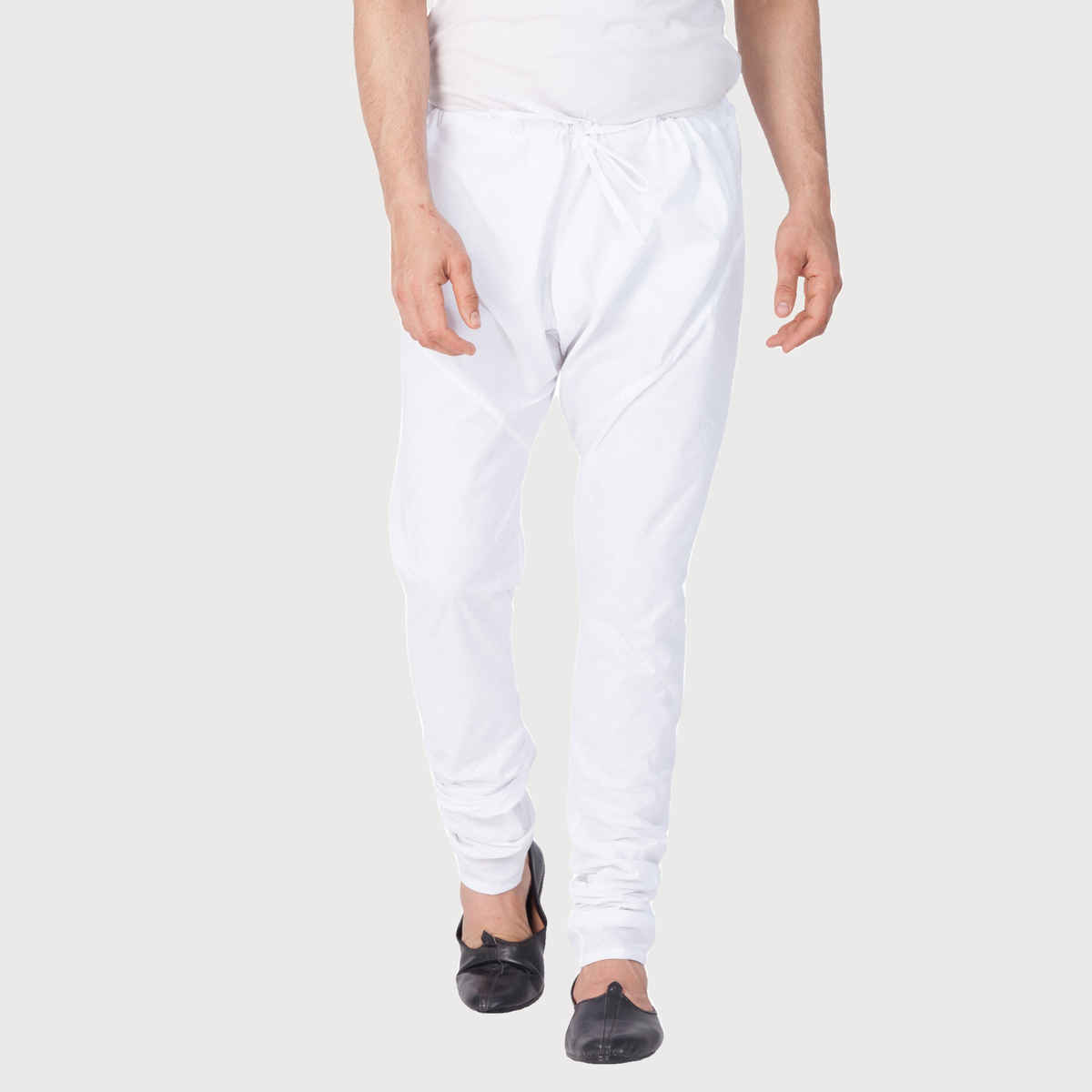Vastramay Men's Pure Cotton Pyjama | White - M