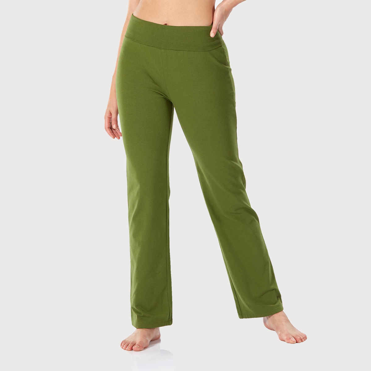 Decathlon | Kimjally WoMen's Cotton Comfort Fit Yoga Pants | Green - S