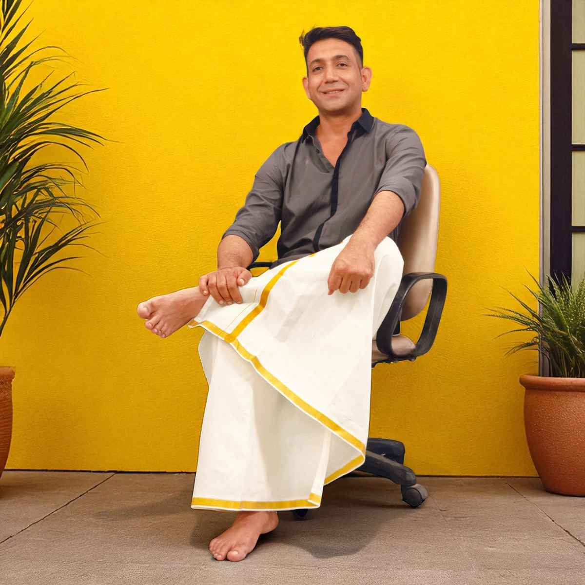 House Of Festivals Velcro Dhoti-Mundu-Veshti
