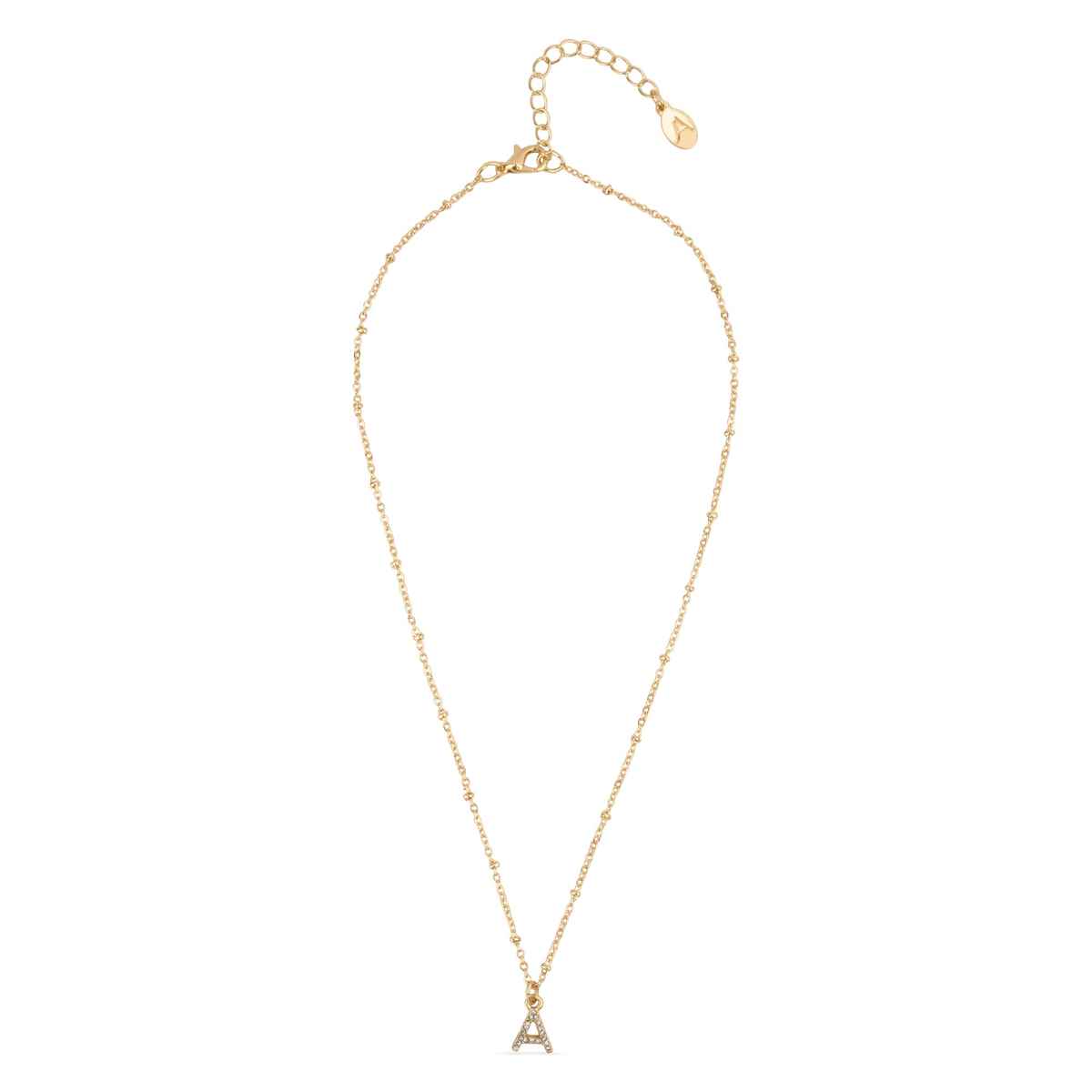 Accessorize London Women's Gold Initial A Sparkle Pendant Necklace - Gold