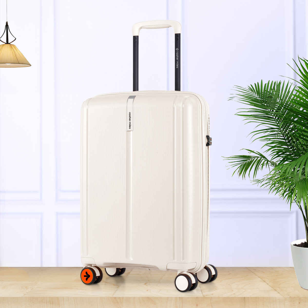 Nasher Miles The Line Cabin Hard-Sided Polypropylene Luggage 20 Inch-55 cm Trolley Bag - White