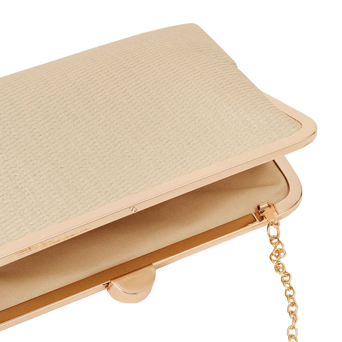 Accessorize London Women's Metallic Clutch Bag - Gold