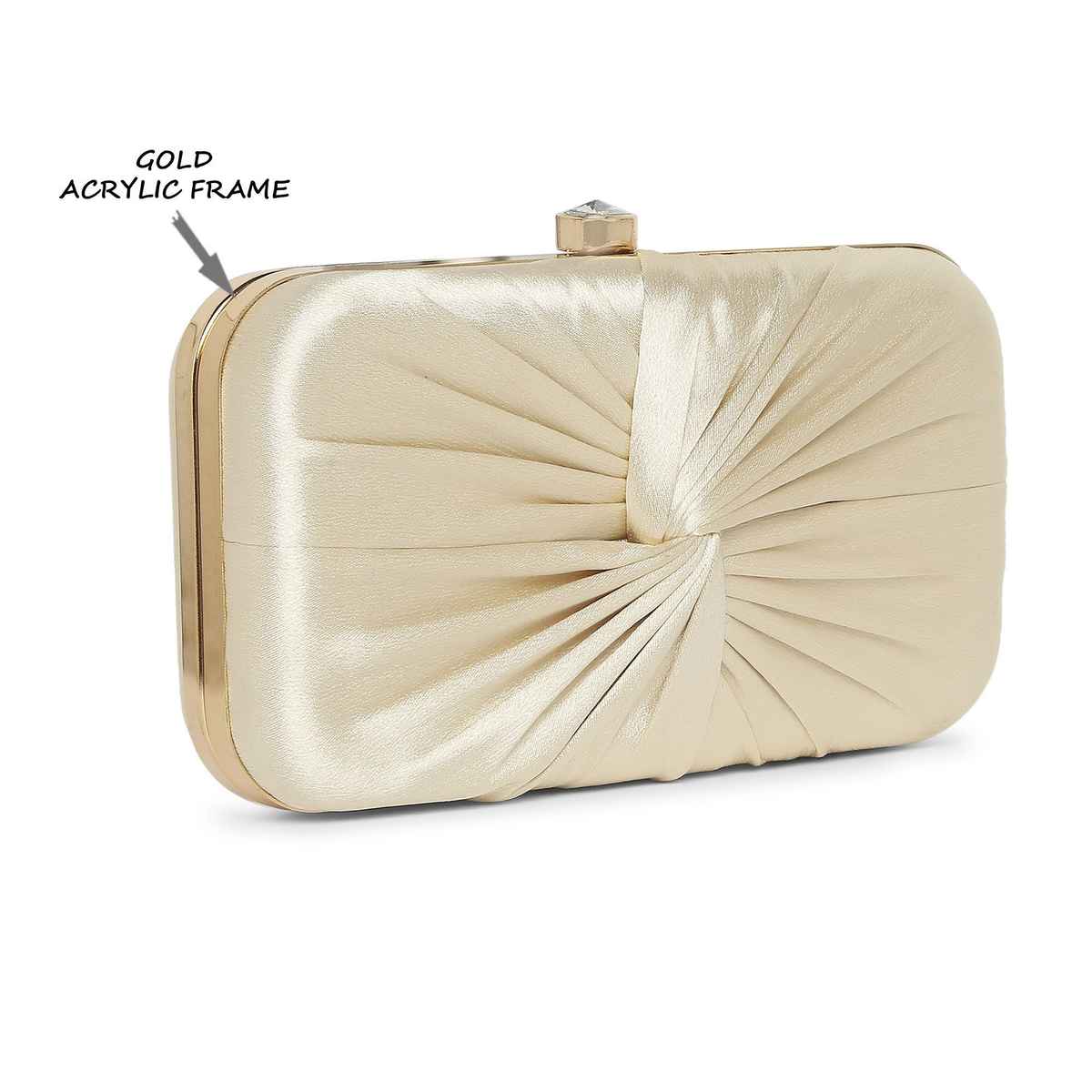 Lavie Women's Cheer Framed Clutch | Ladies Purse | Small | Gold Metallic