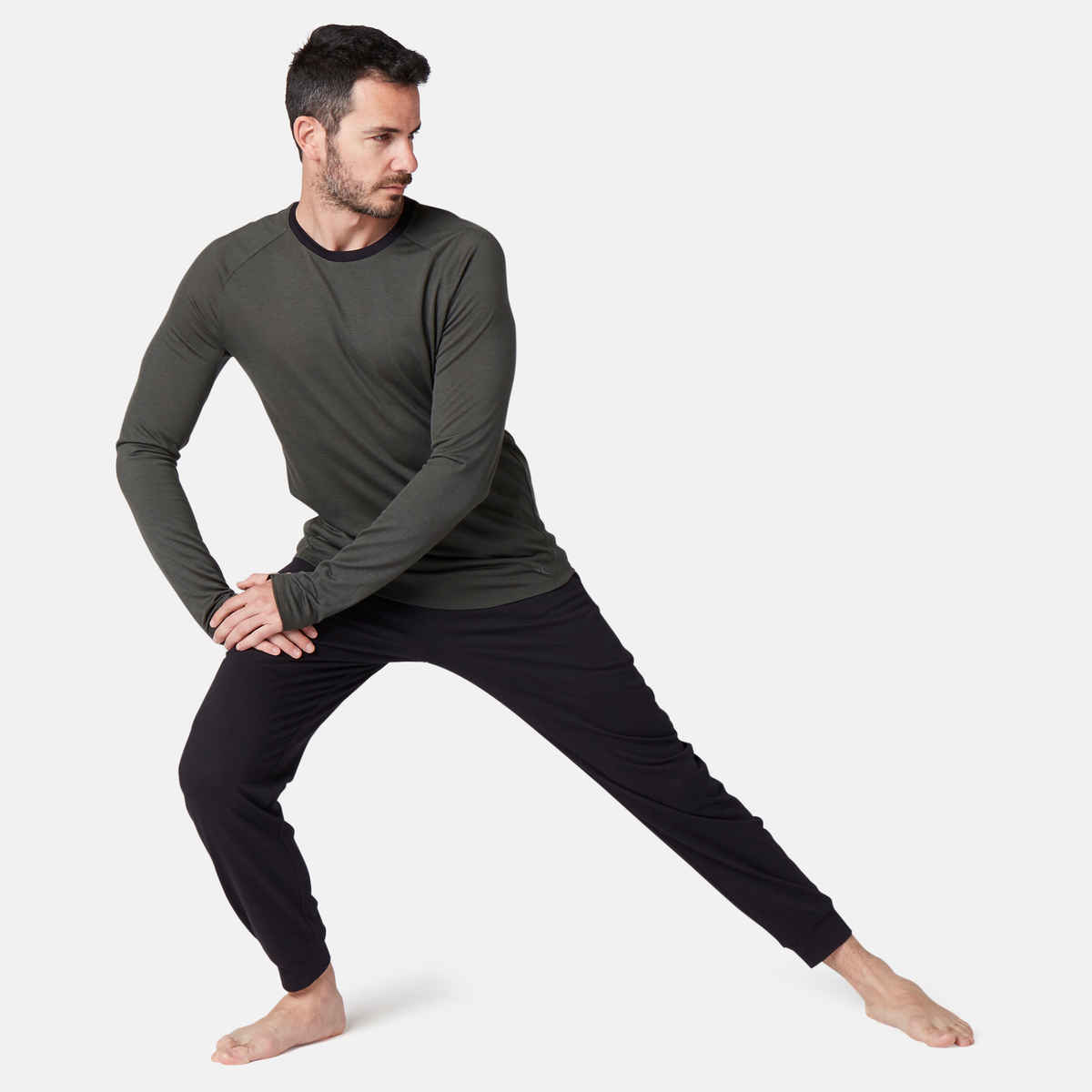 Decathlon Domyos Men's Cotton Fitness Trackpants | Black | M
