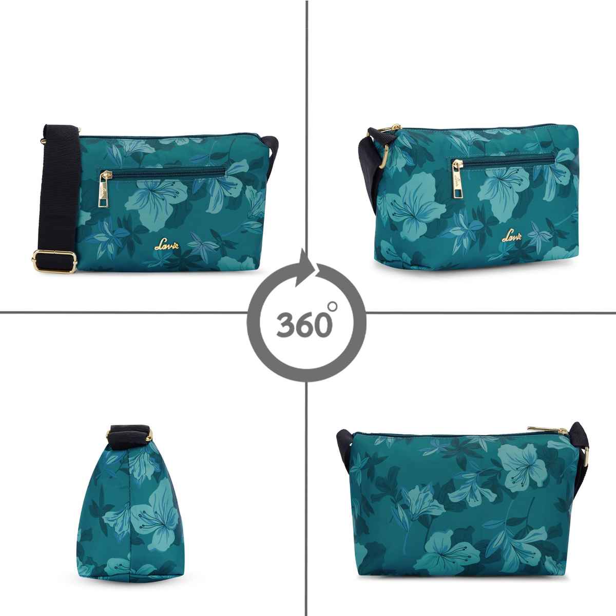 Lavie Women's Trixie Floral Cross Body Sling Bag | Ladies Purse Handbag | Green