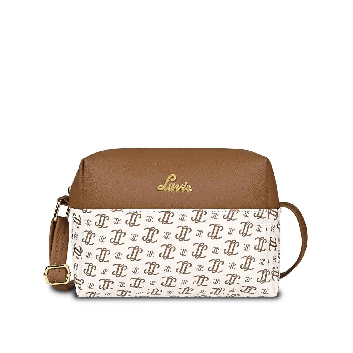 Lavie Women's Mono Ll Senna Box Crossbody Sling Bag | Ladies Purse Handbag | Off White