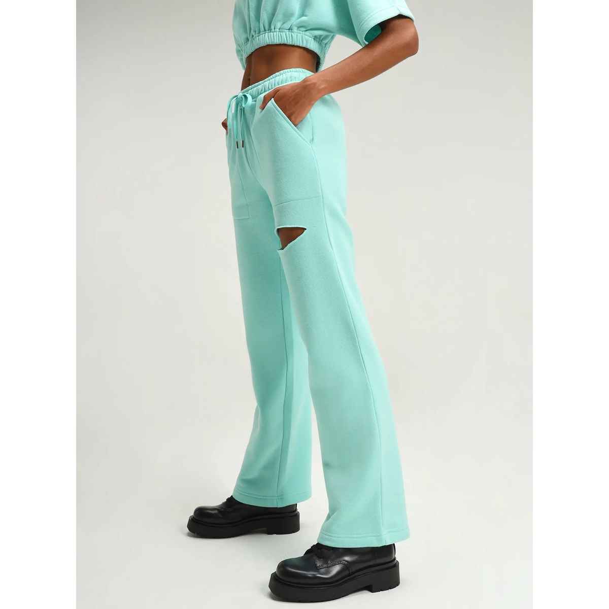 Cava Women's Joggers Straight Leg Slit | Miami Aqua - S