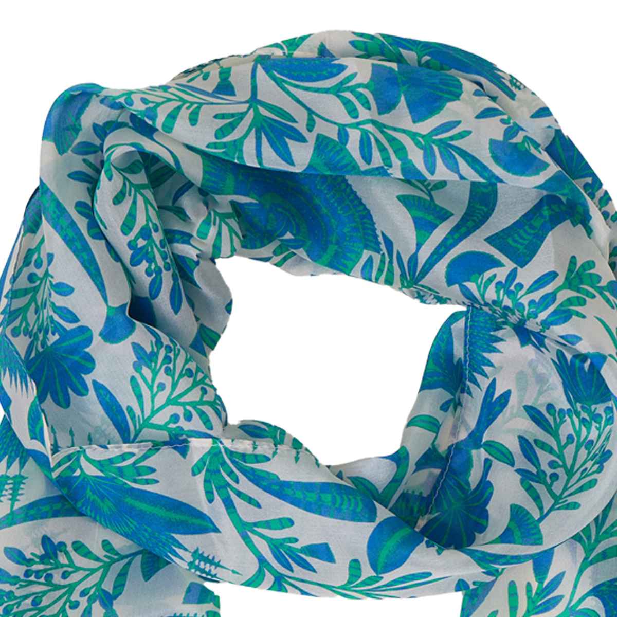 Accessorize London Women's Silk Fan Print Scarf - Multicolorcolor