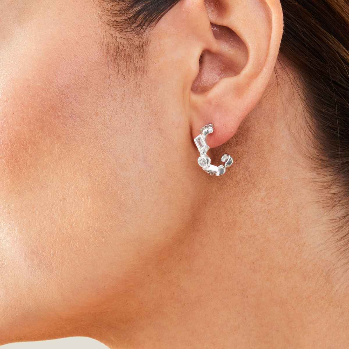 Accessorize London Women Sterling Silver-plated Cluster Hoops