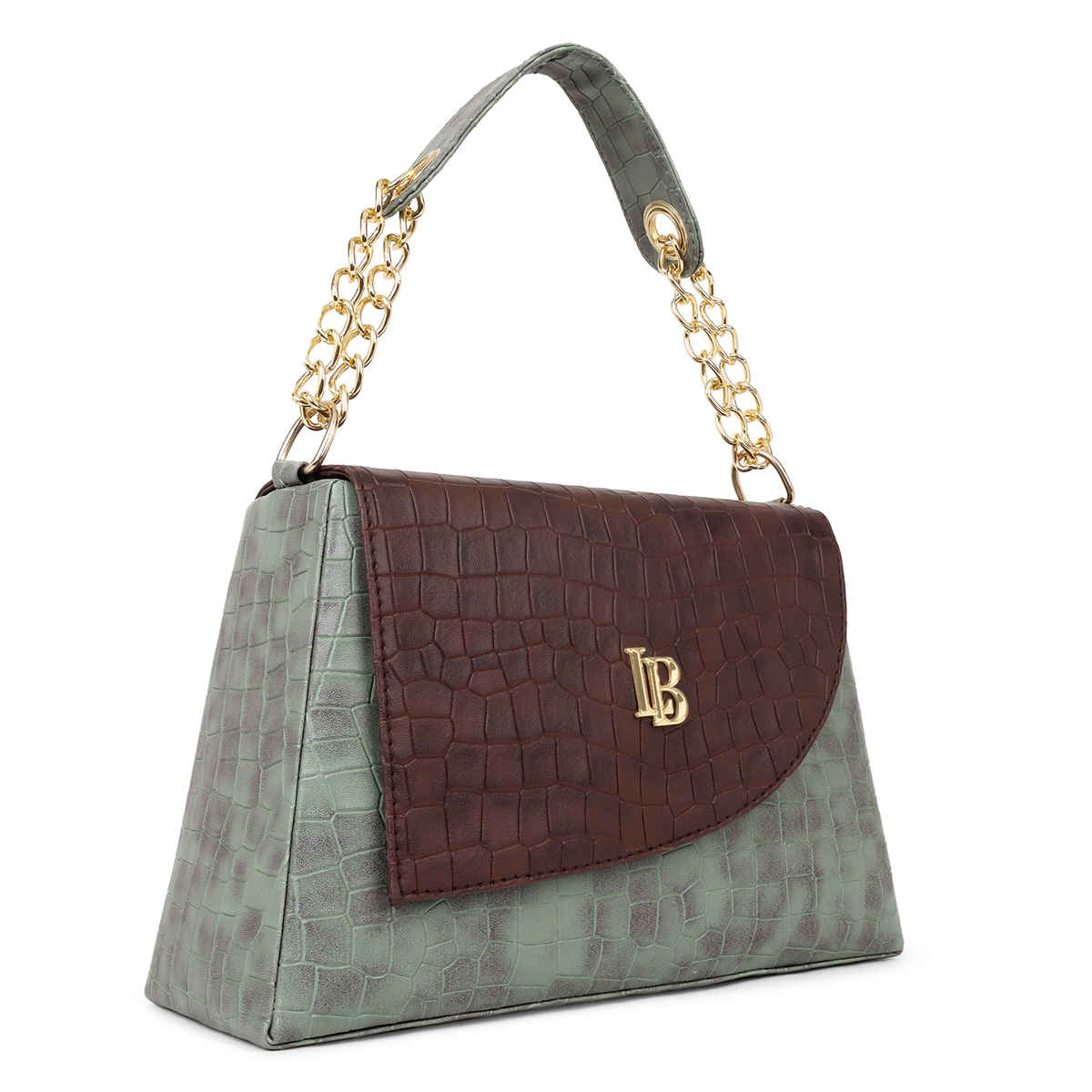 Legal Bribe Stylish Crock Sling Bag | Green/ Brown | LB2055