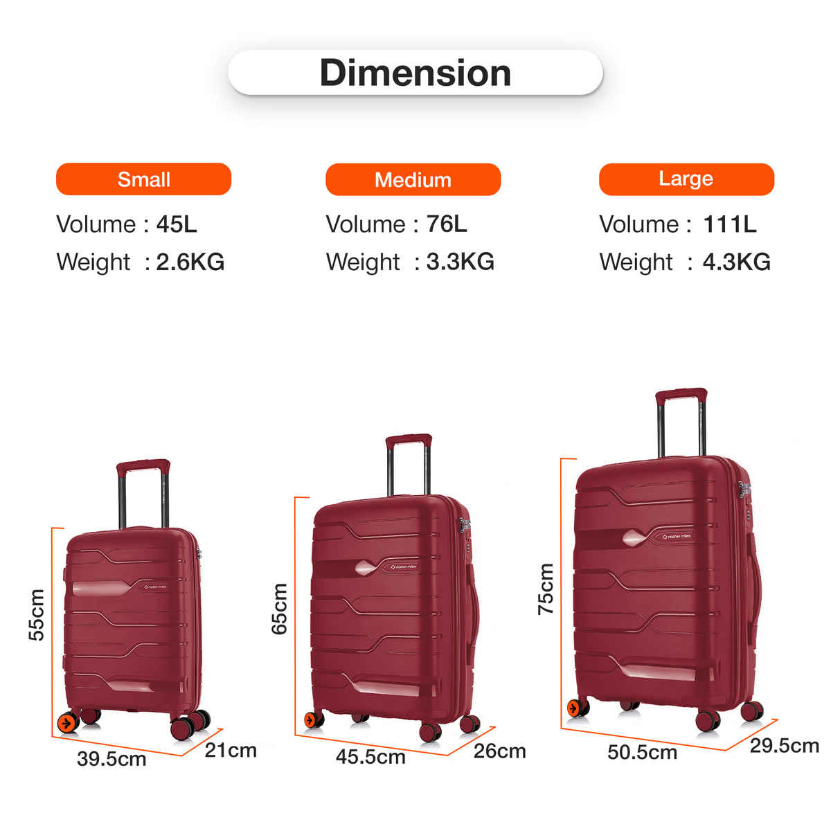 Nasher Miles Paris Cabin Hard Sided Polypropylene 20 Inch|55 cm Trolley Bag - Maroon