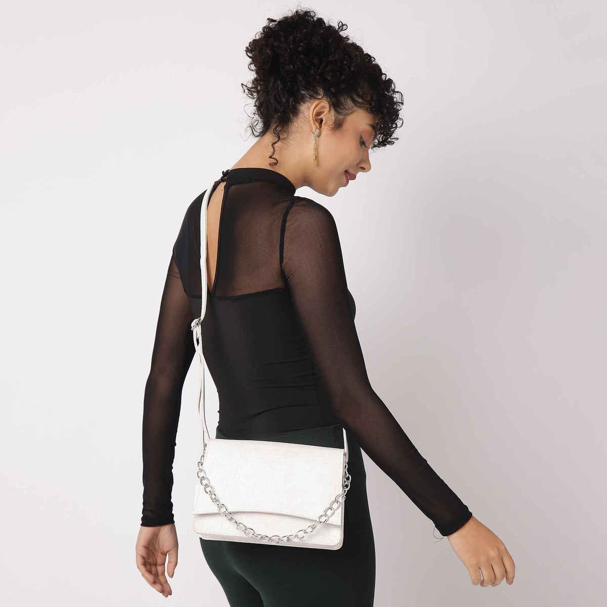 Fastrack Women's Party Sling Bag | White