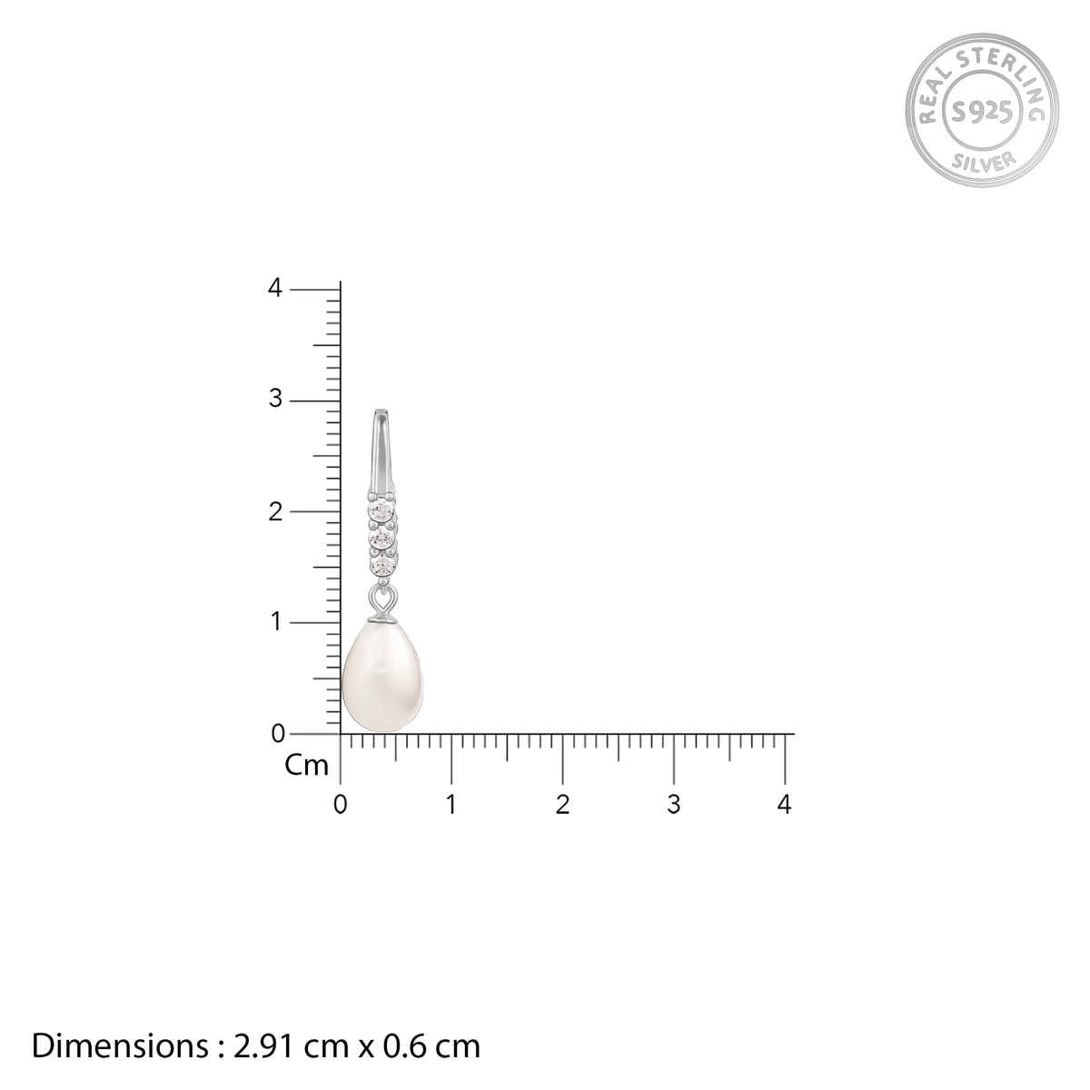 GIVA Silver Drop Of Pearl Pendant With Link Chain